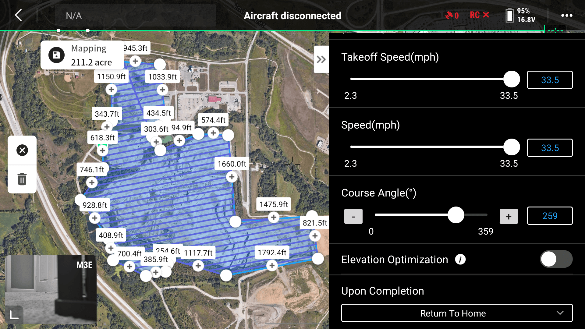 Stockpile Measurements with DJI Enterprise Drones and DJI Terra - Pilot 2 Mission Planning 4 - Elevation Optimziation